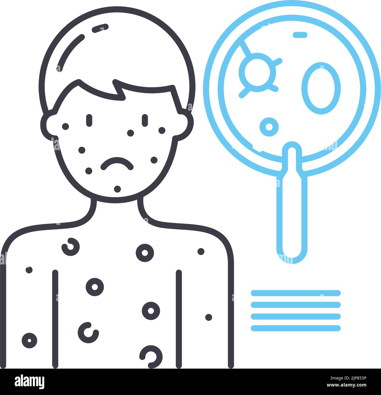 dermatology line icon, outline symbol, vector illustration, concept sign Stock Vector