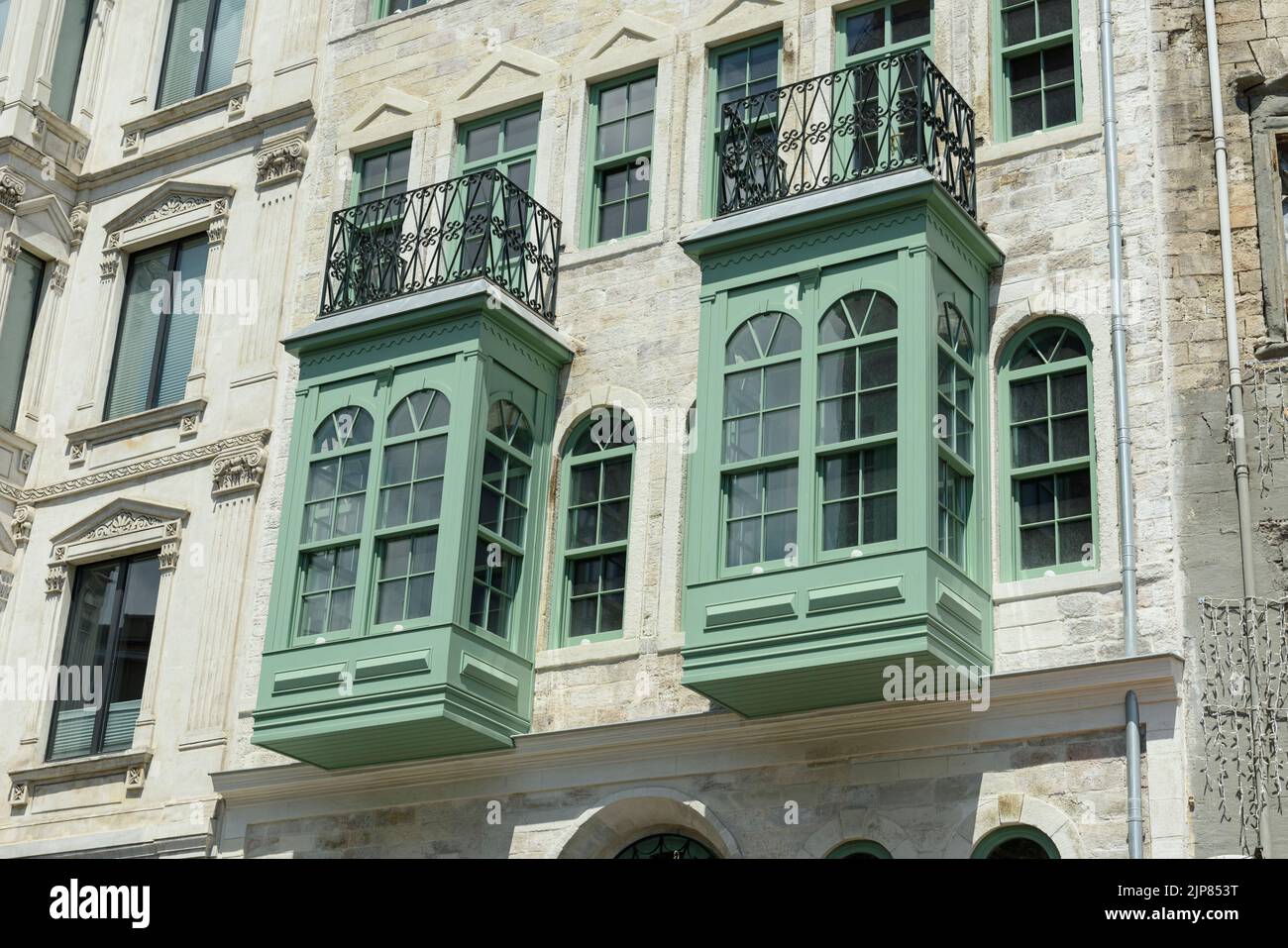 ISTANBUL, TURKEY - AUGUST 2, 2022: A view of Galata Streets. Galata houses the Galata Tower which is one of the most iconic historical sites of Istanb Stock Photo