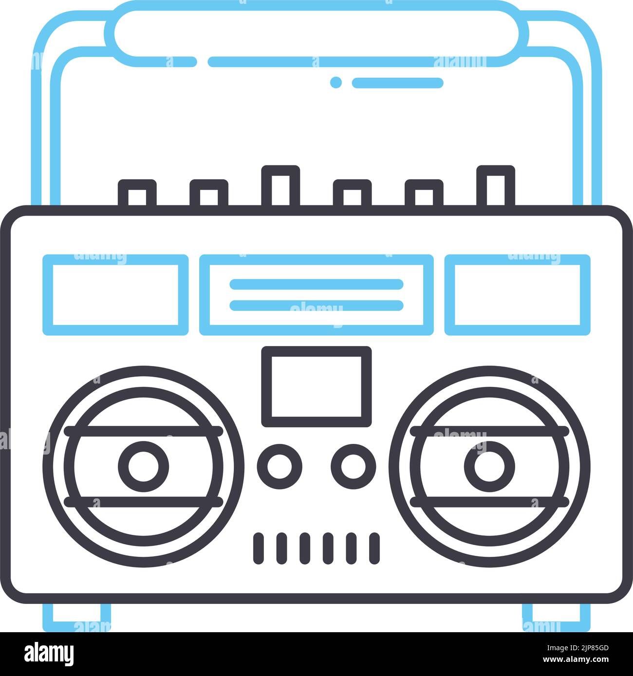 boombox line icon, outline symbol, vector illustration, concept sign Stock Vector