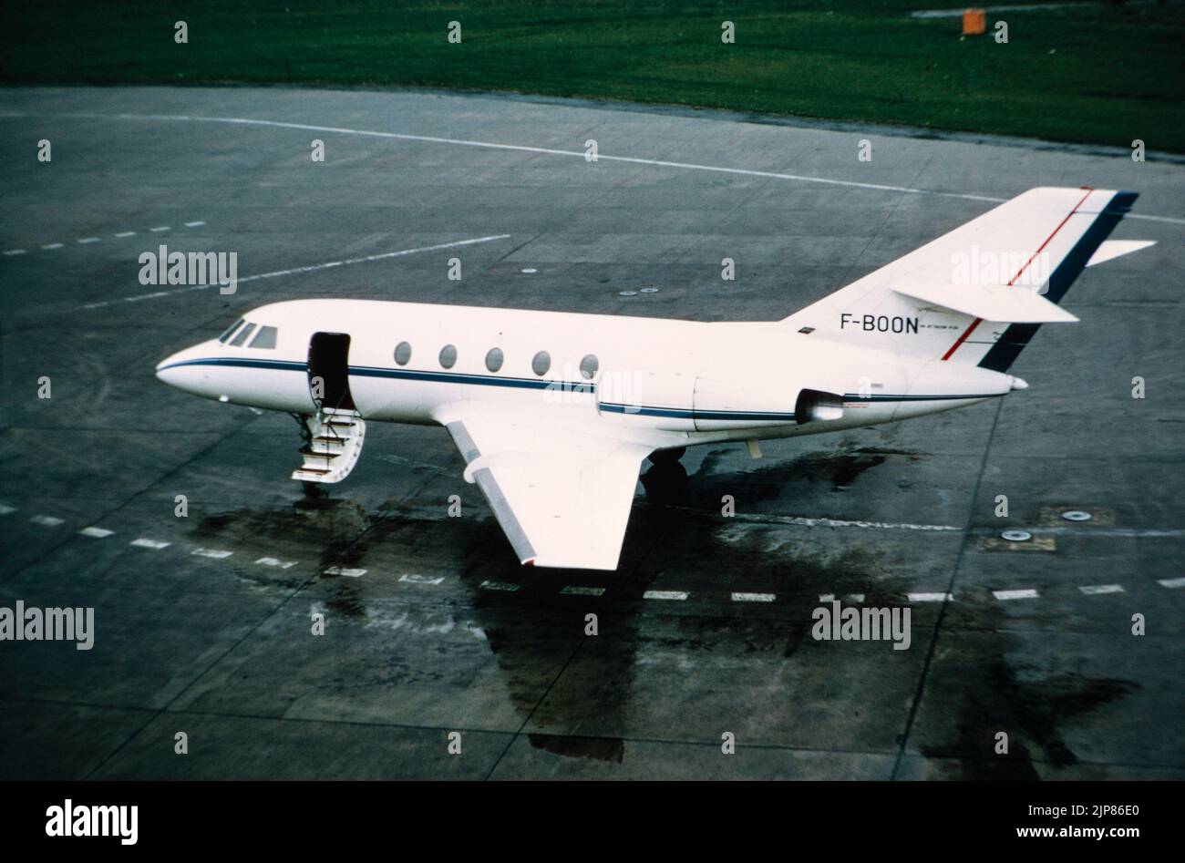 A Dassault Falcon 20, 20C,Business, executive, corporate, private, Jet, belonging to Prince Karim Aga Khan. Registered in France as F-BOON. Stock Photo