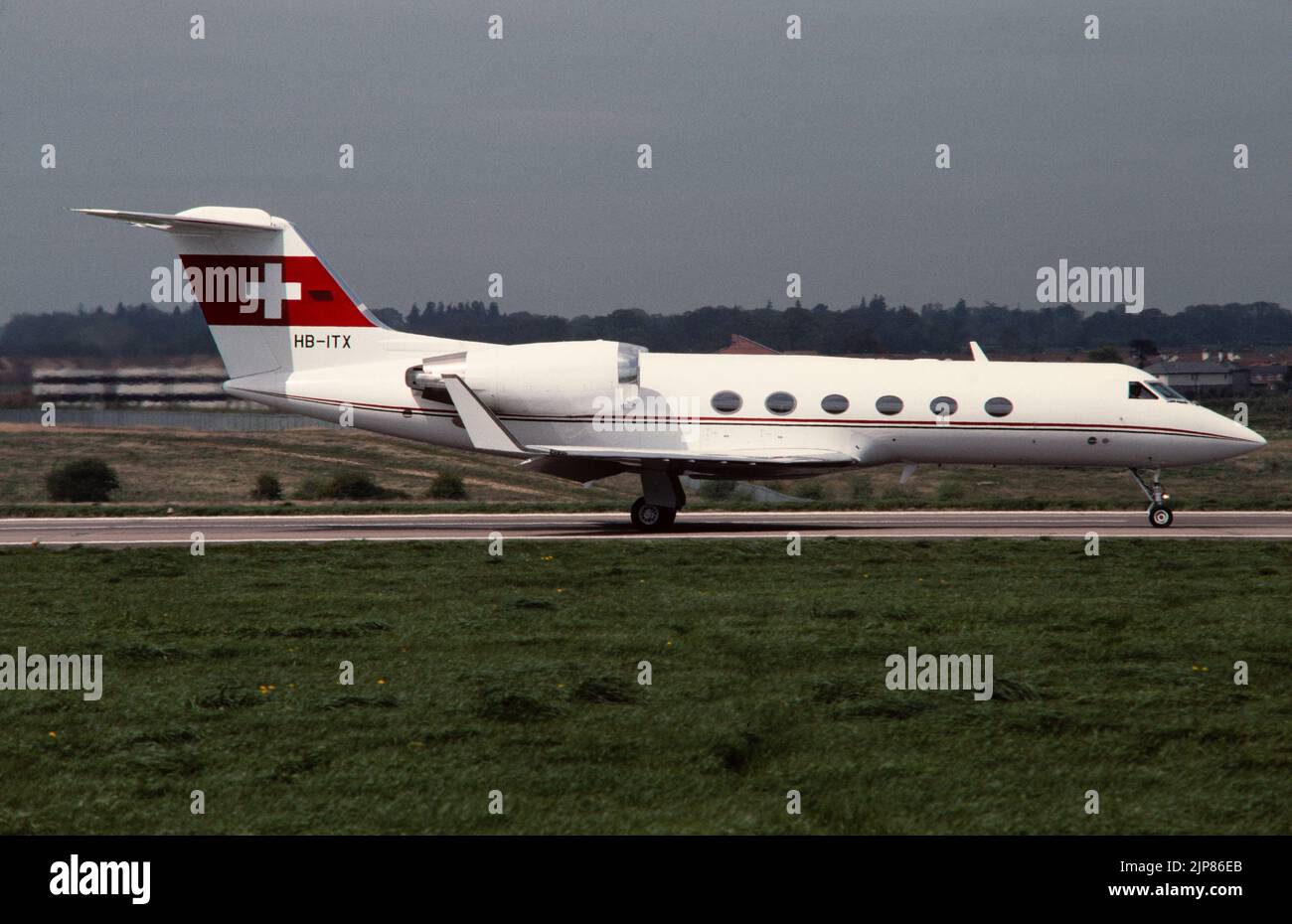 A Gulfstream G-IV Business, executive, private, corporate, Jet, registered in Switzerland as HB-ITX. Stock Photo
