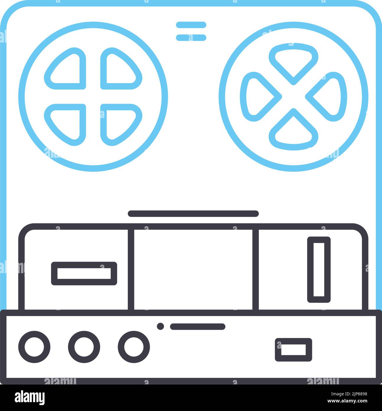 analog recording line icon, outline symbol, vector illustration, concept sign Stock Vector