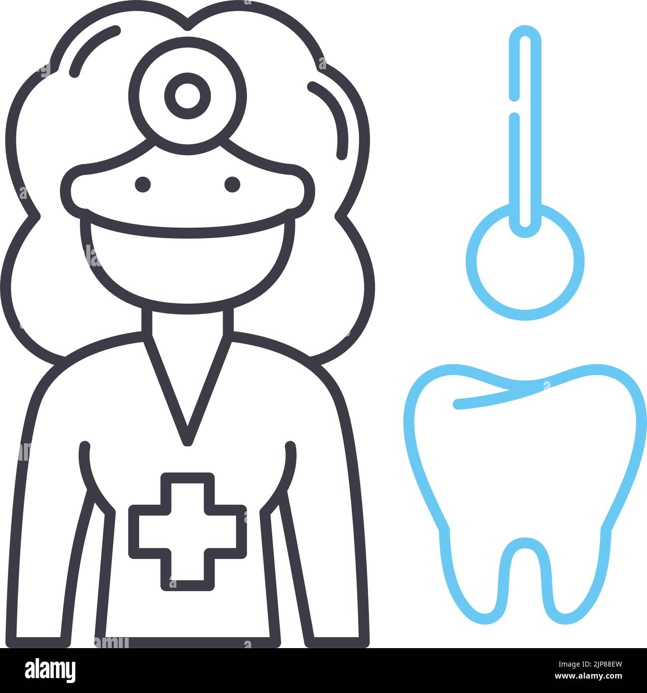dentist line icon, outline symbol, vector illustration, concept sign