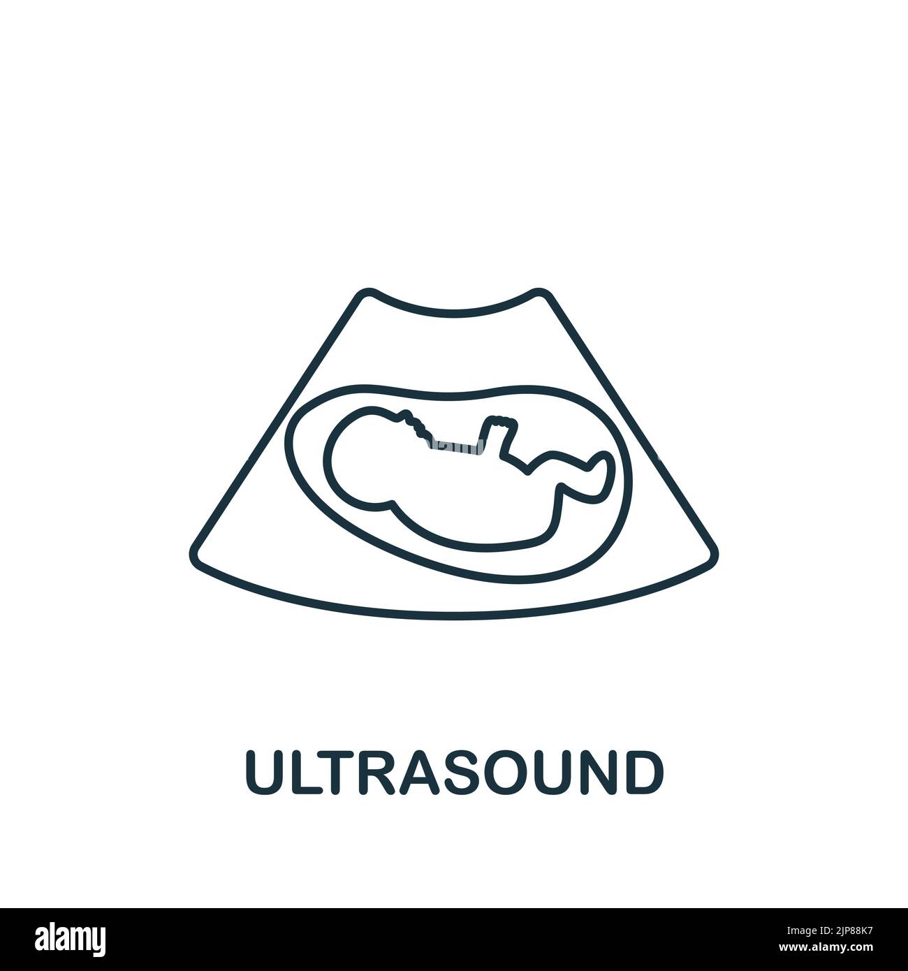 Ultrasound icon. Line simple Health Check icon for templates, web design and infographics Stock Vector