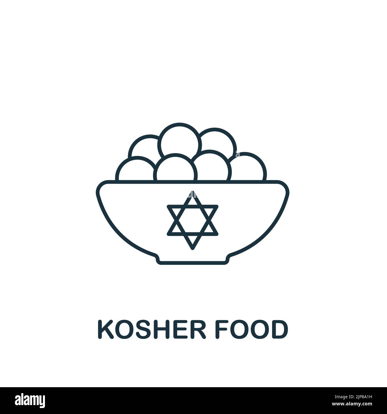 Kosher Food icon. Line simple icon for templates, web design and infographics Stock Vector