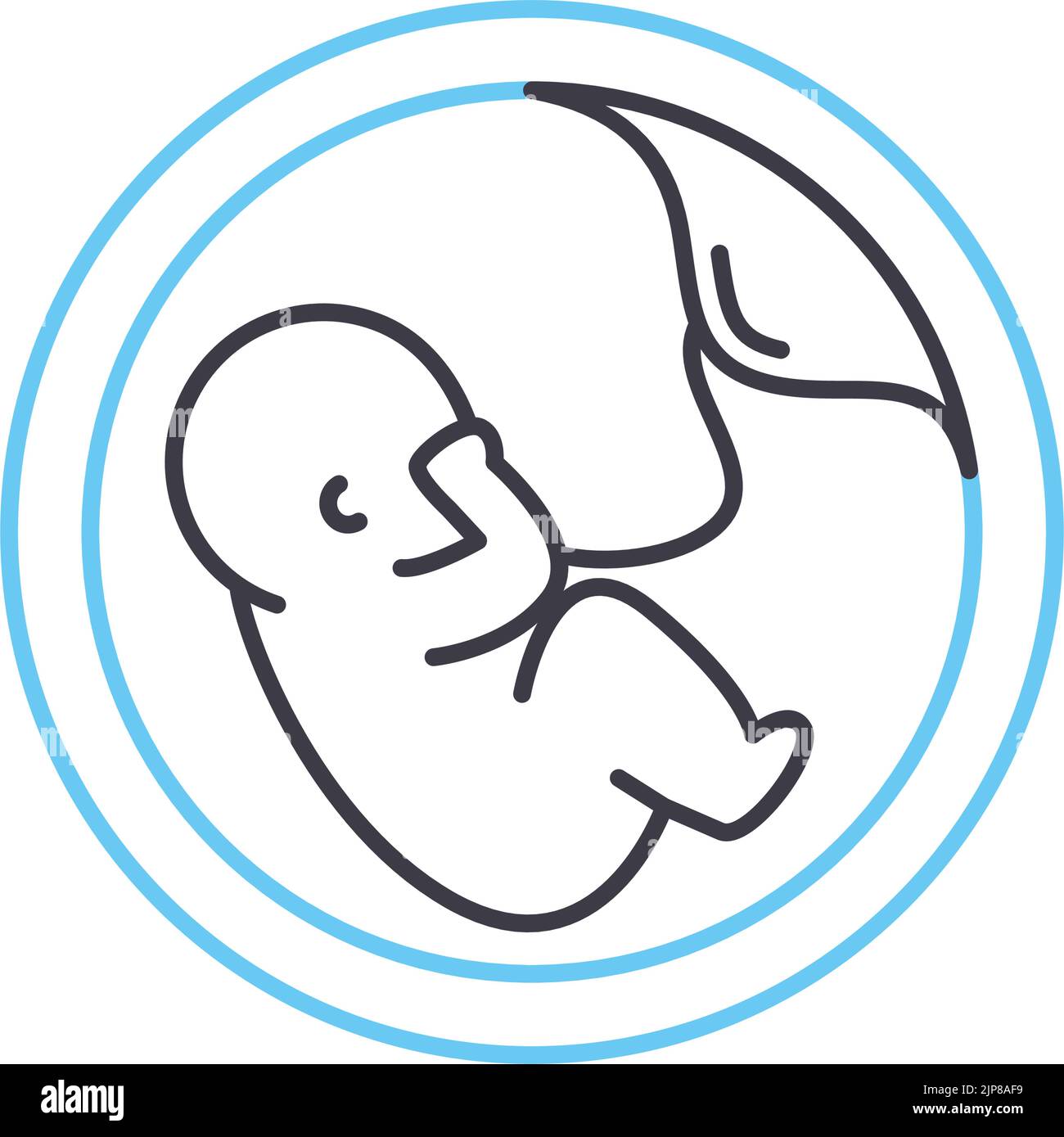 fetus line icon, outline symbol, vector illustration, concept sign ...