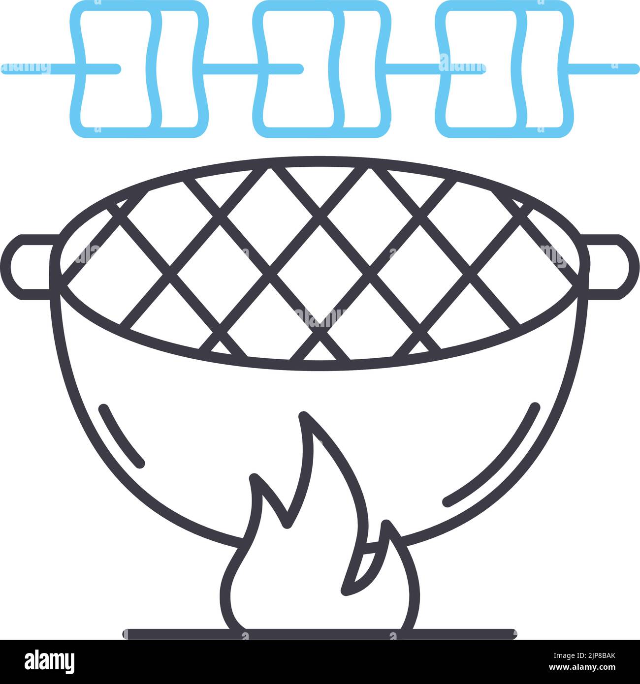 barbeque line icon, outline symbol, vector illustration, concept sign ...