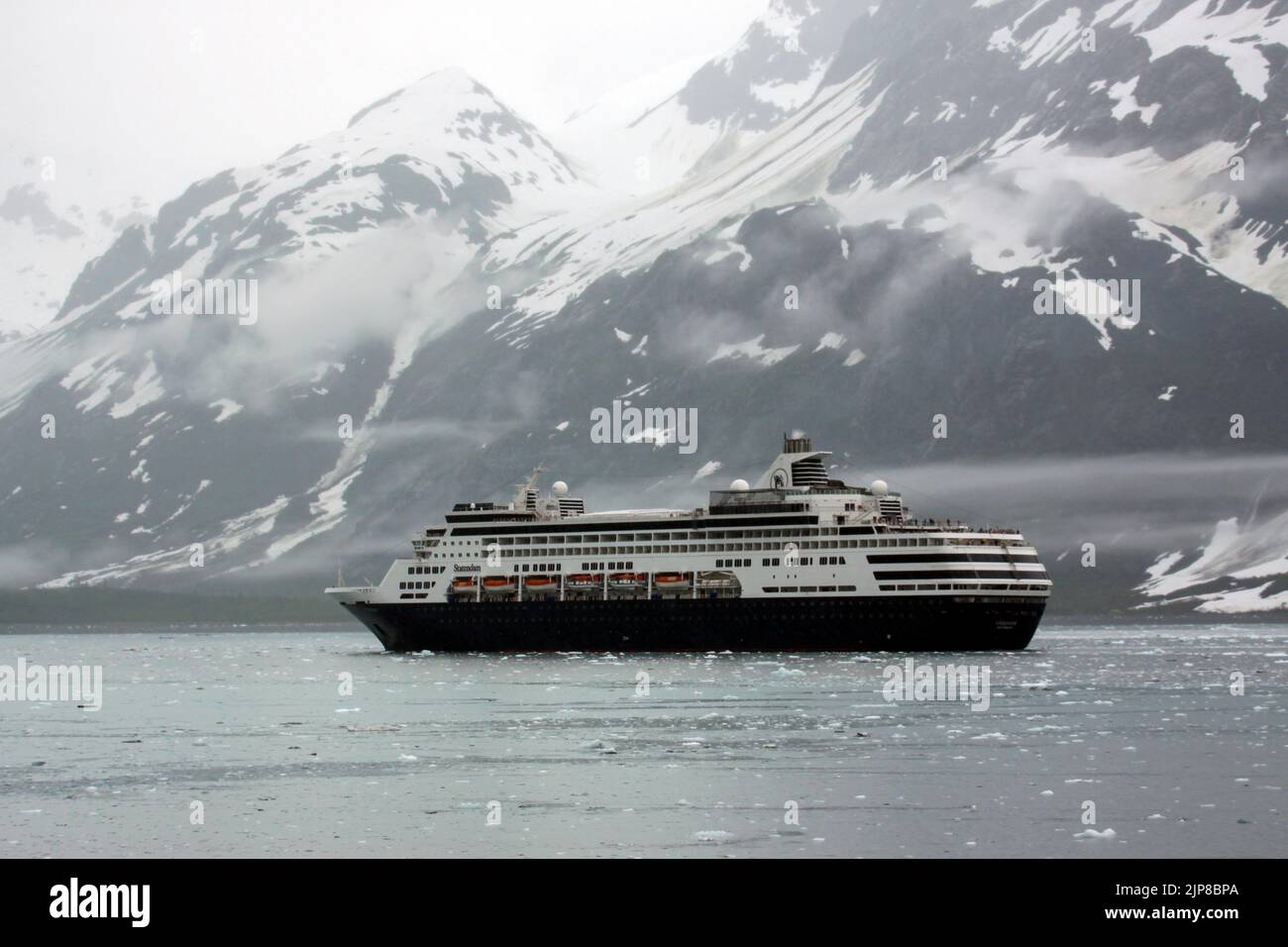 cruise ship in port in Glacier Bay, Alaska Stock Photo