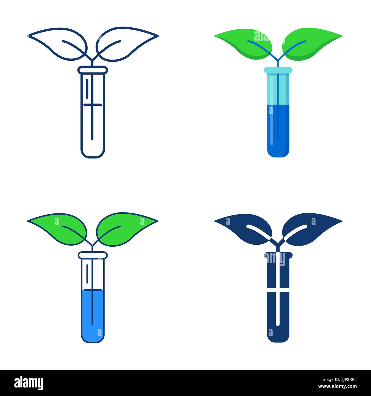 Organic chemistry concept icon set in flat and line style. Test tube ...