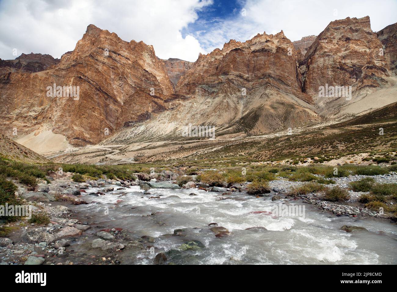 Mountain view from Zanskar trek, Ladakh, Jammu and Kashmir, India Stock Photo