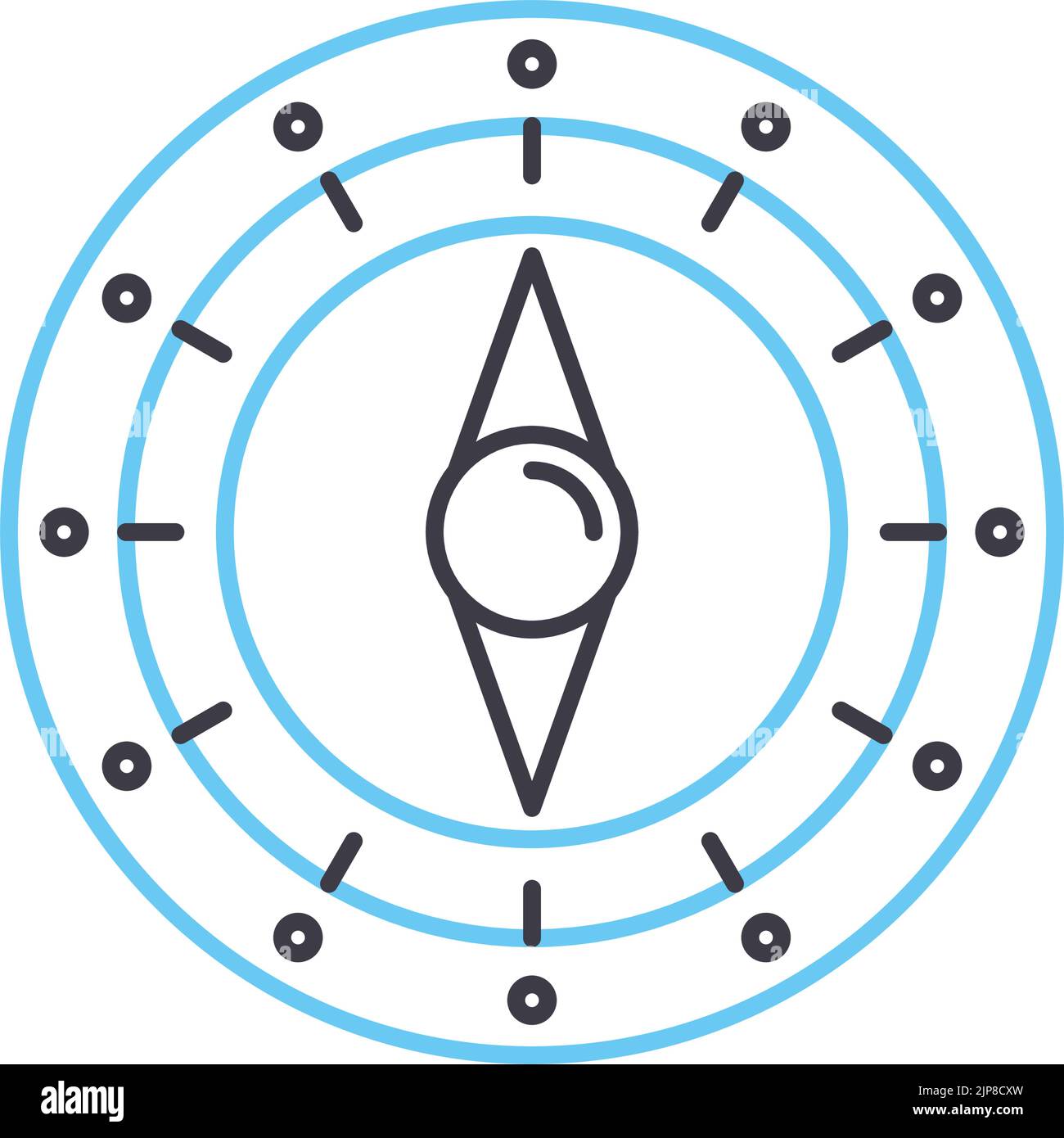 compass line icon, outline symbol, vector illustration, concept sign Stock Vector