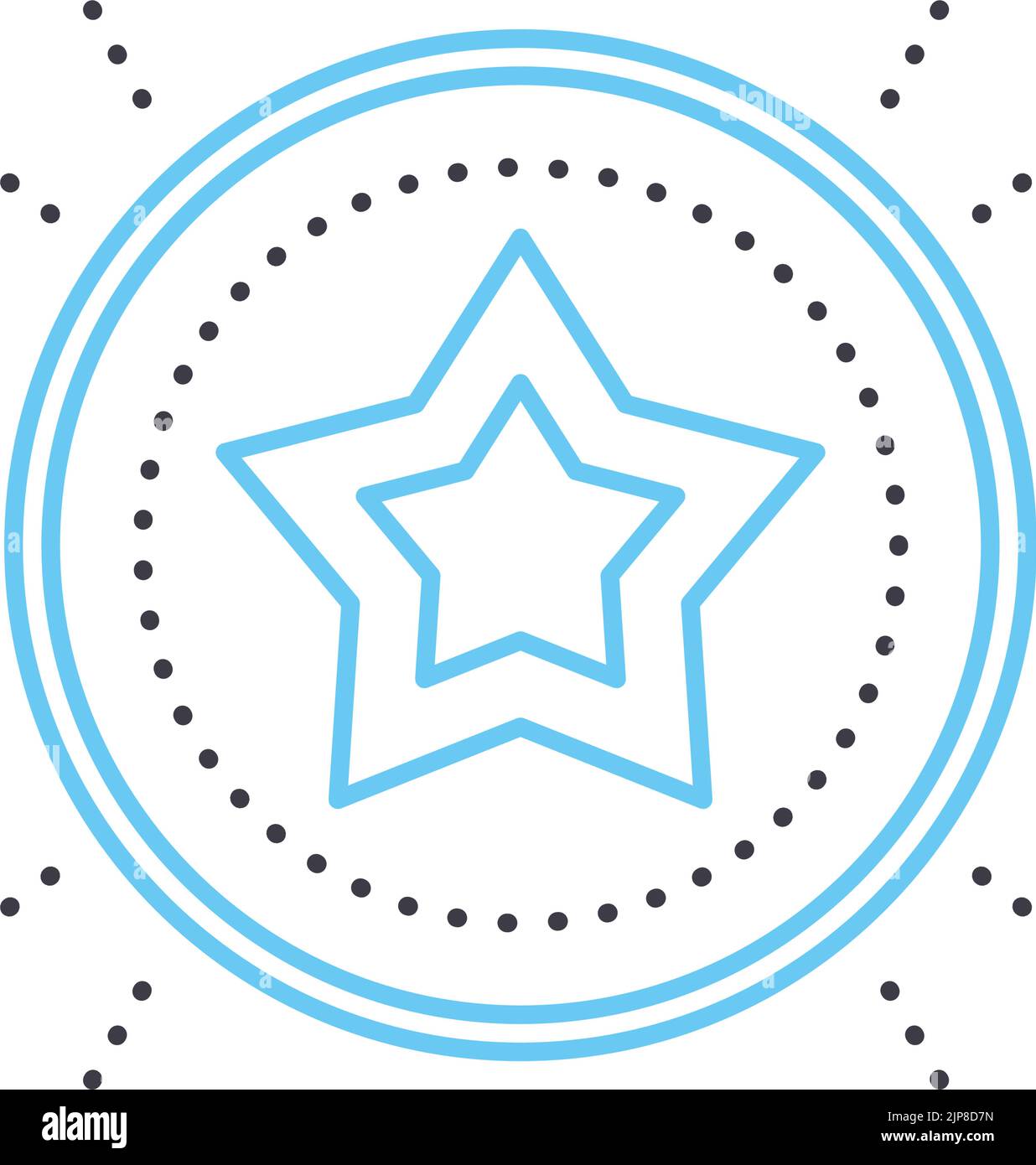 favorite star line icon, outline symbol, vector illustration, concept sign Stock Vector