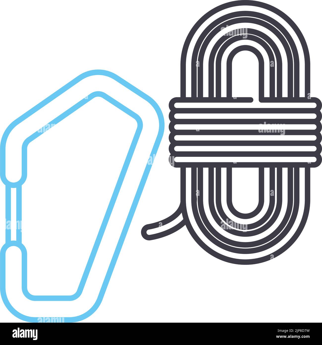 climbing rope line icon, outline symbol, vector illustration, concept sign Stock Vector