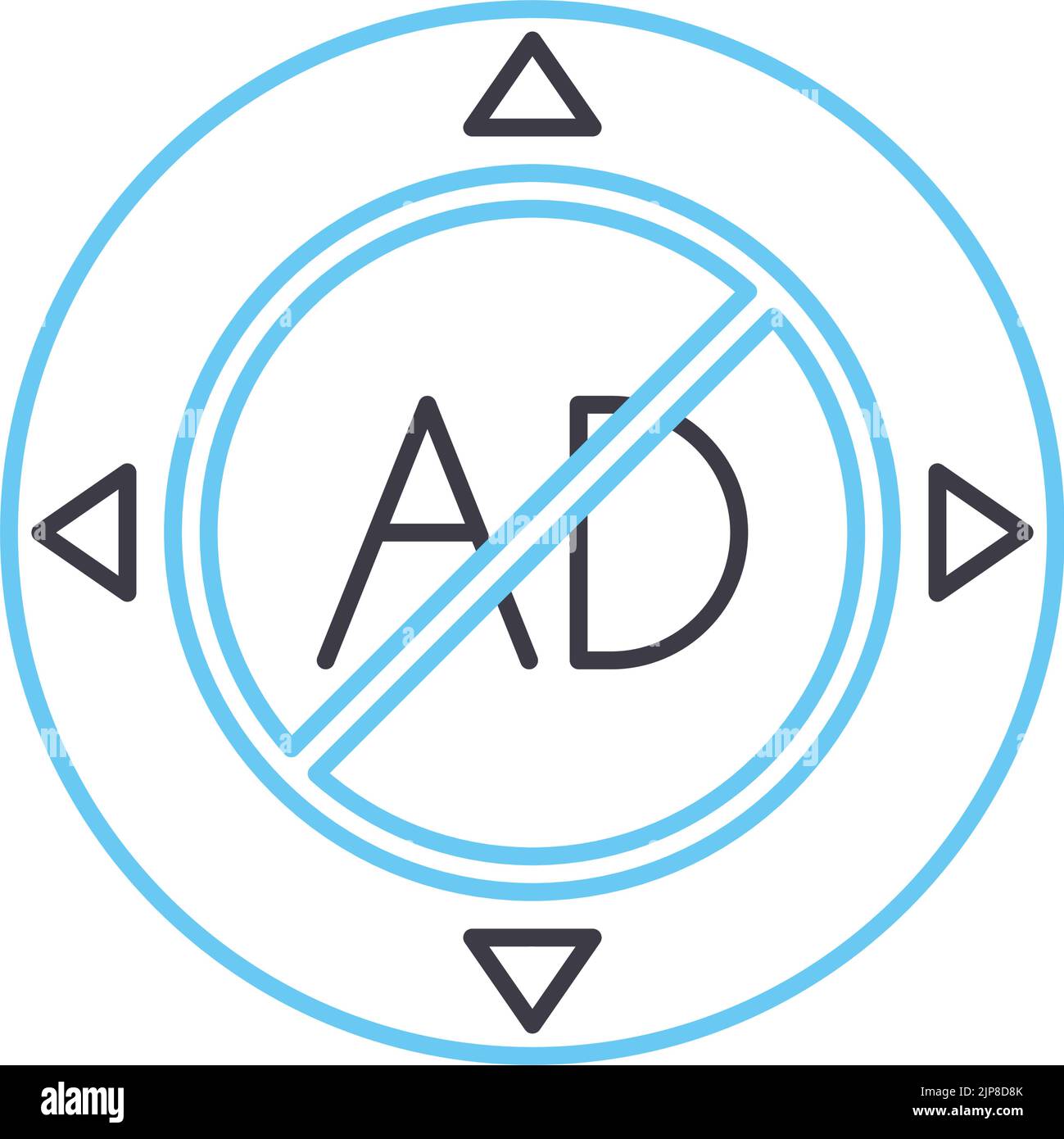 ad blocker line icon, outline symbol, vector illustration, concept sign Stock Vector