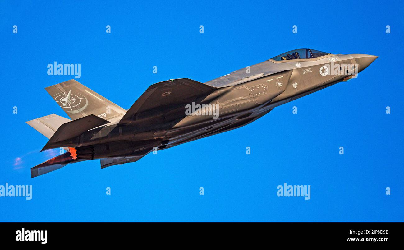 Israeli Air Force (IAF) Lockheed Martin F-35I (Adir) in flight Stock Photo