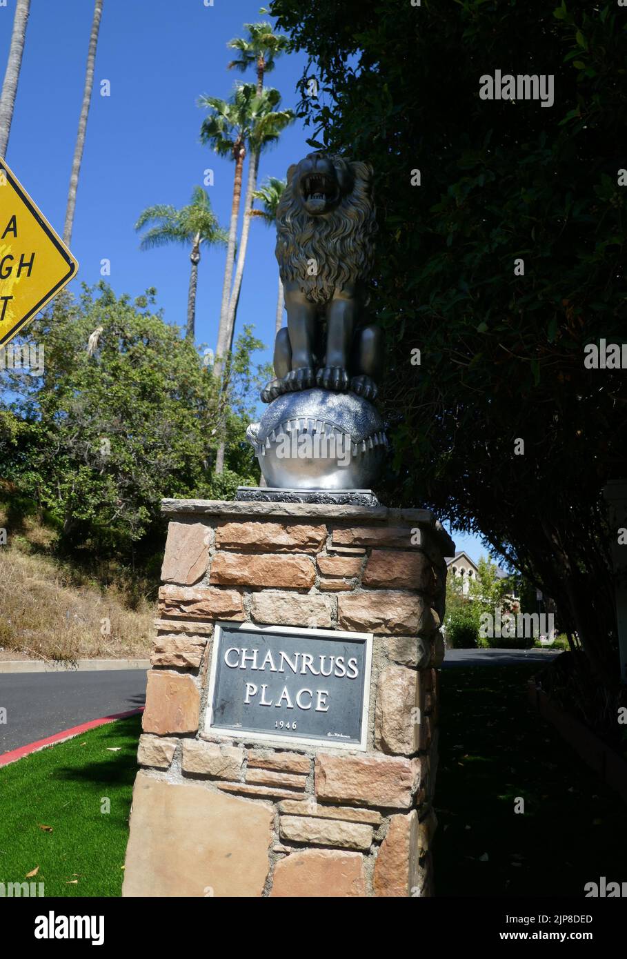 Beverly Hills, California, USA 15th August 2022 Chanruss Place Street Sign on August 15, 2022 in Beverly Hills, California, USA. Photo by Barry King/Alamy Stock Photo Stock Photo