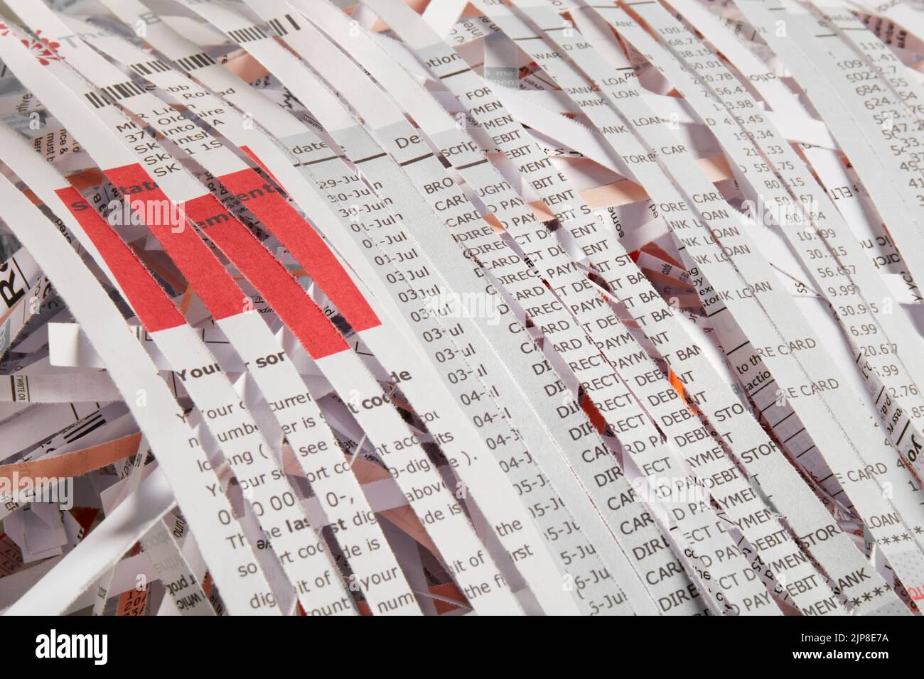 Shredded Bills and Bank Statements Stock Photo Alamy