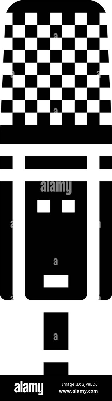 Microphone glyph icon radio Black and White Stock Photos & Images - Alamy