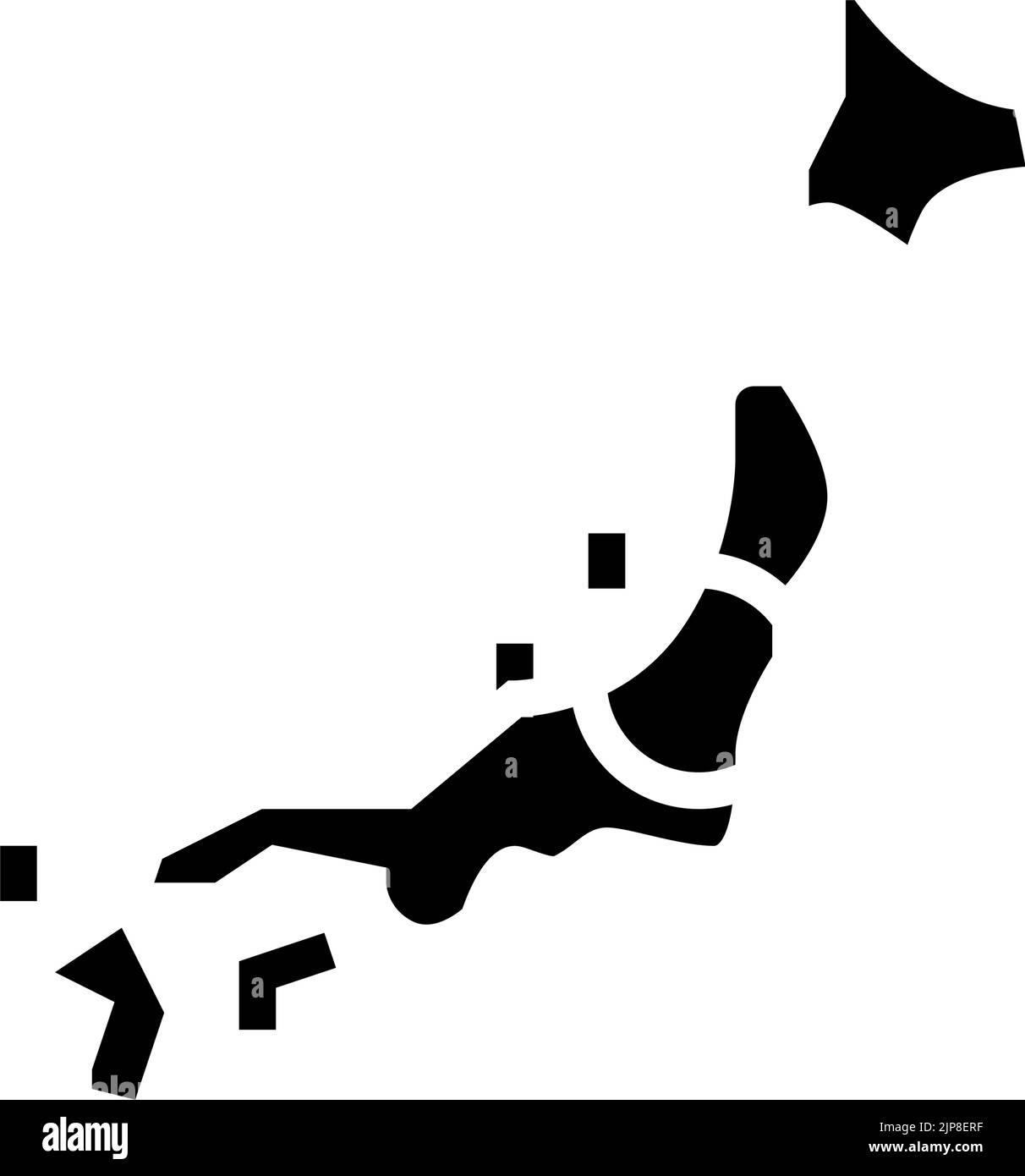 japan country map flag glyph icon vector illustration Stock Vector