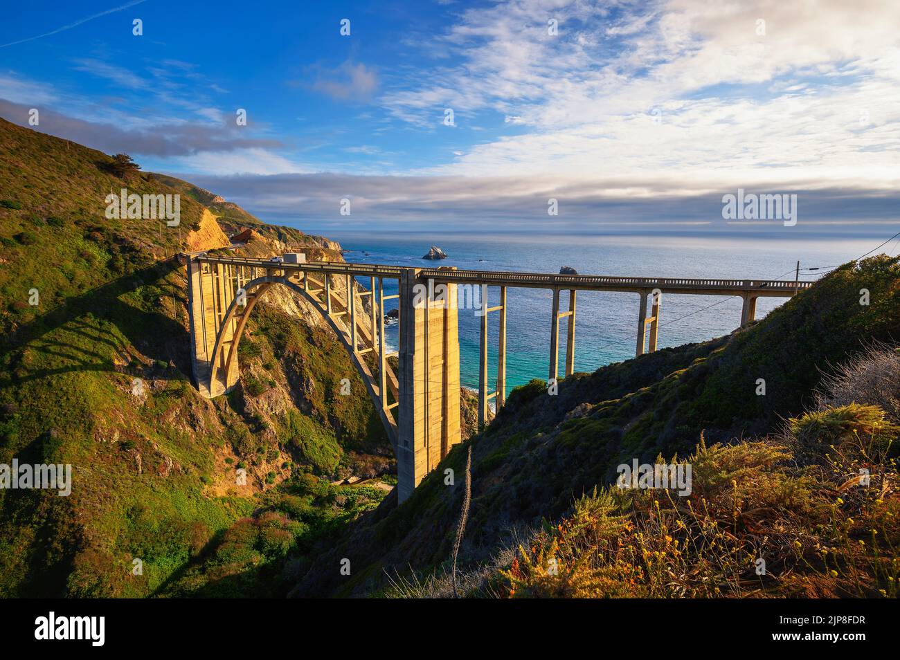Bixby Bridge and Pacific Coast Highway Stock Photo