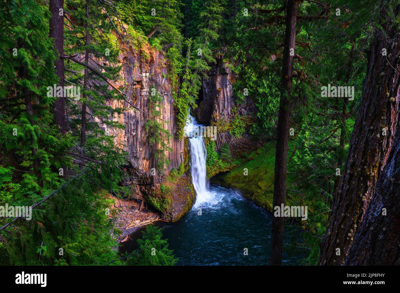 Toketee Falls in Douglas County, Oregon Stock Photo