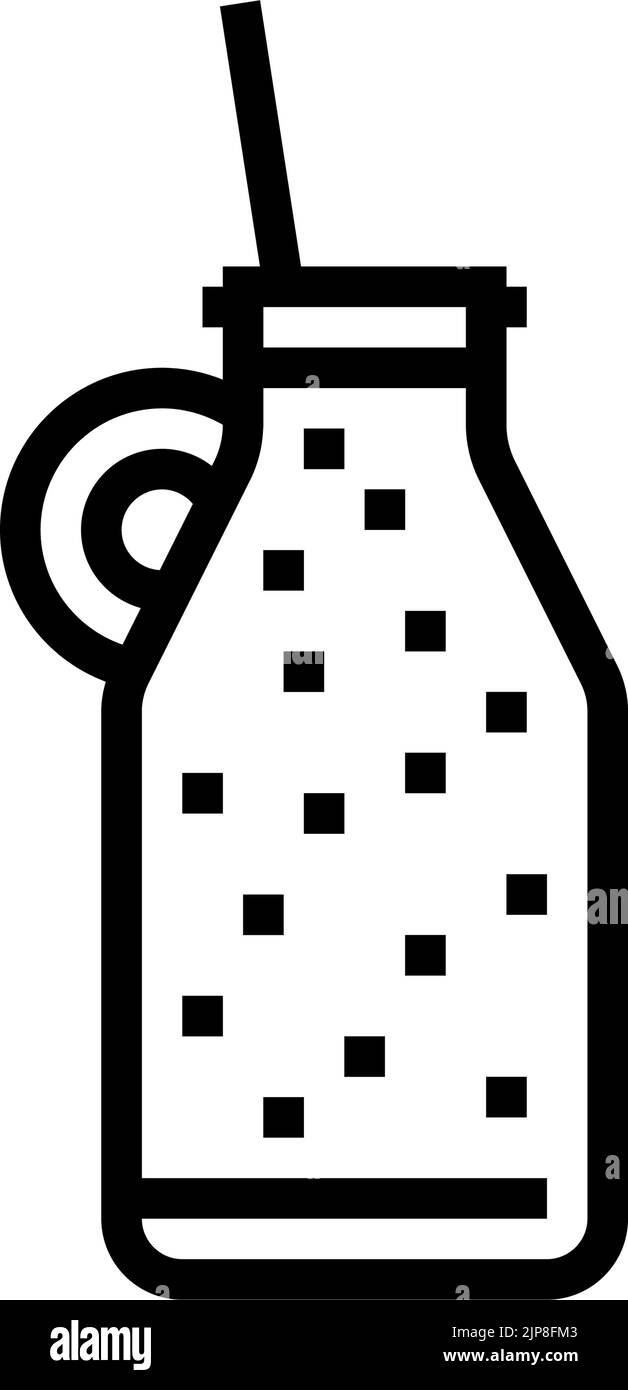 milk smoothie fruit juice food line icon vector illustration Stock ...