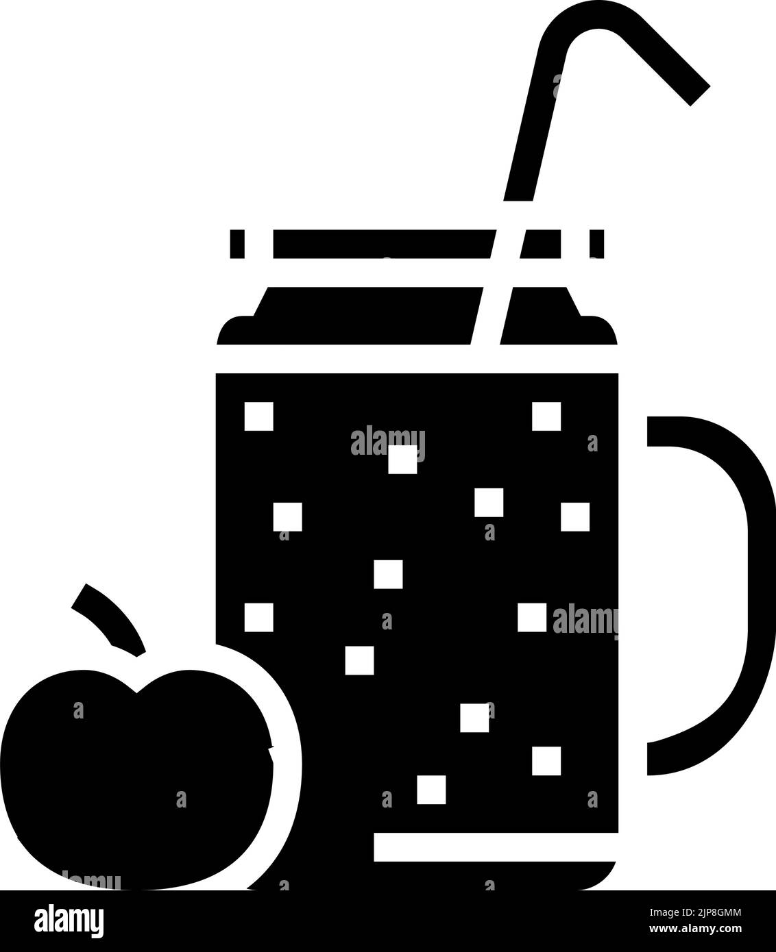 apple juice smoothie fruit juice food glyph icon vector illustration ...