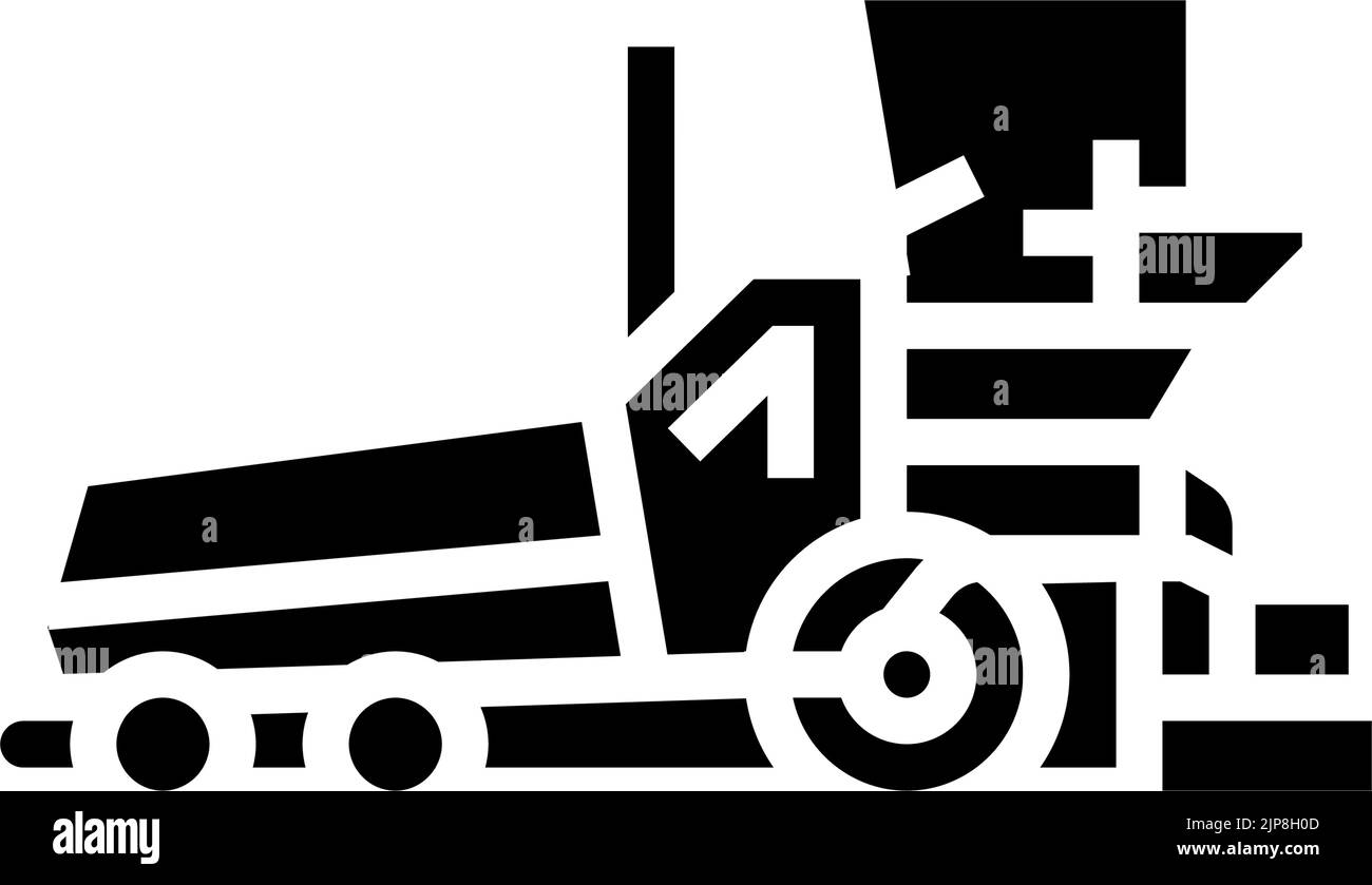 Backhoe tractor glyph icon hi-res stock photography and images - Alamy