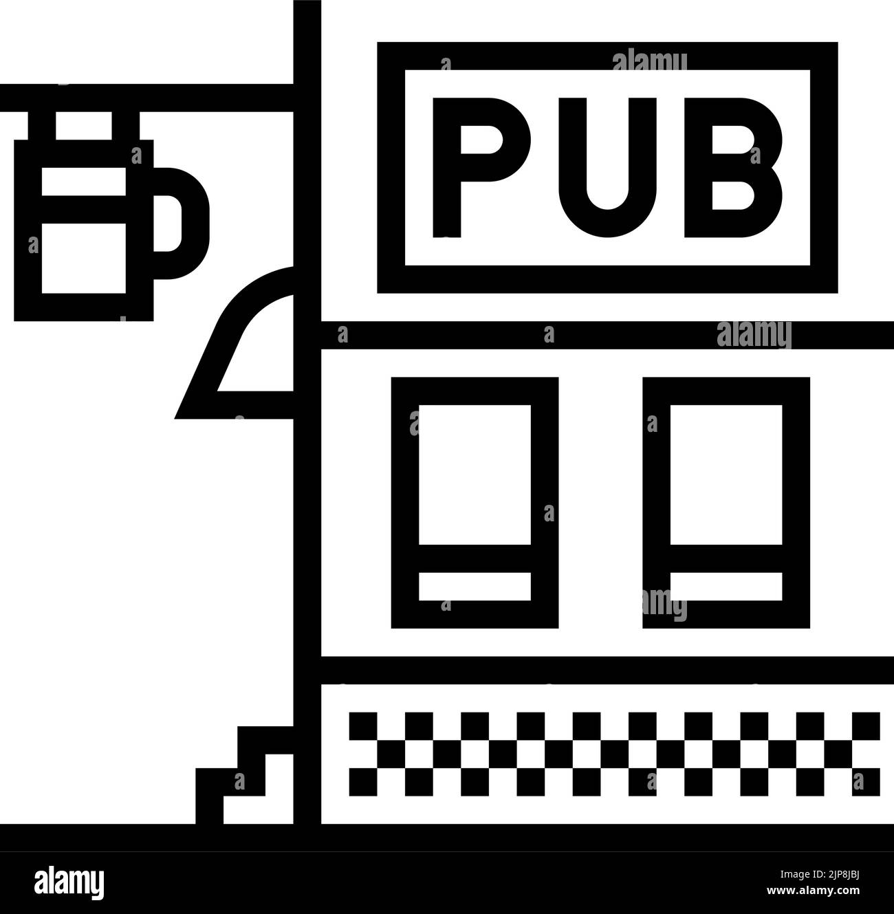 pub beer drink line icon vector illustration Stock Vector Image & Art ...
