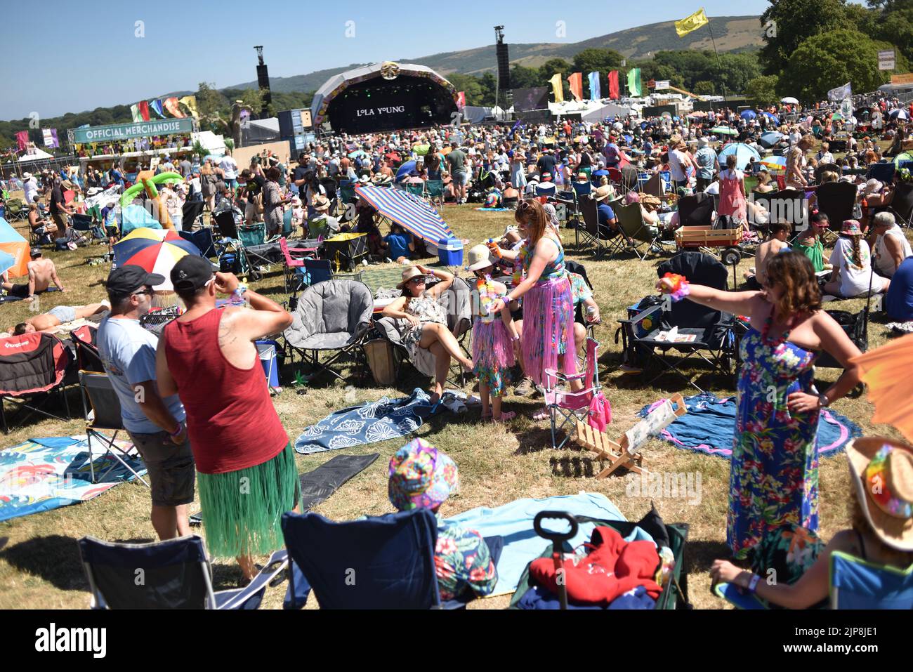 Crowd @ the family oriented festival Camp Bestival, Lulworth Castle and Estate, Dorset July 28 - 31 2022 Stock Photo