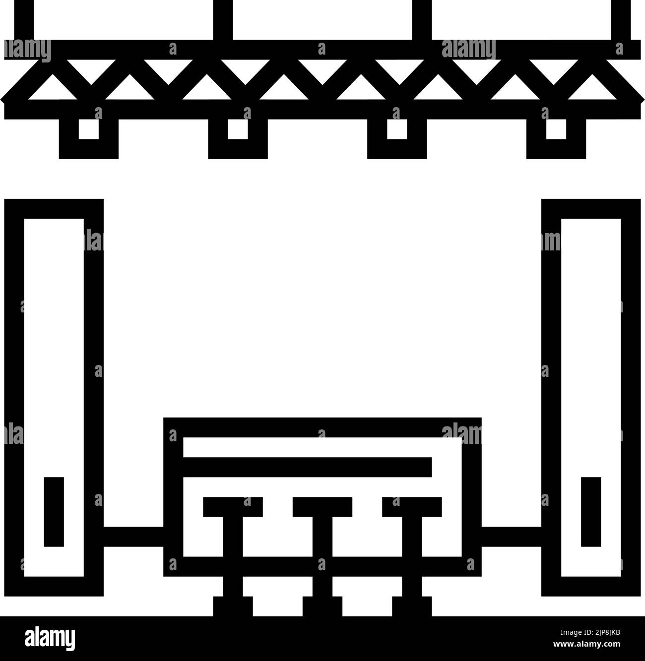 stand exhibition board line icon vector illustration Stock Vector Image ...