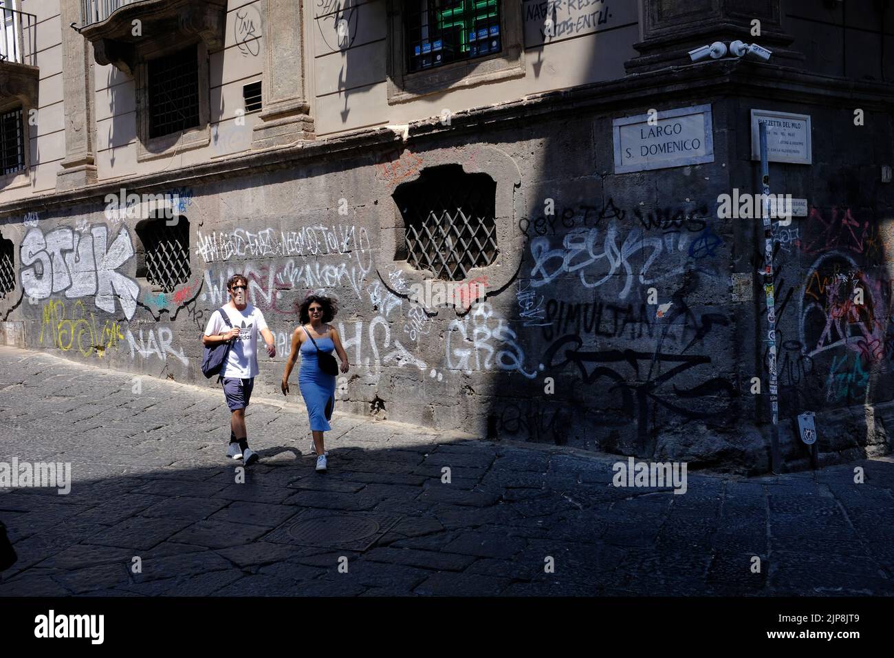 Two tourists in Naples, Napoli, Italy. Stock Photo