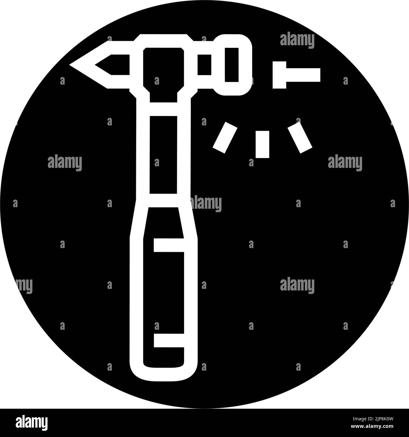 hammer nail assembly furniture glyph icon vector illustration Stock ...