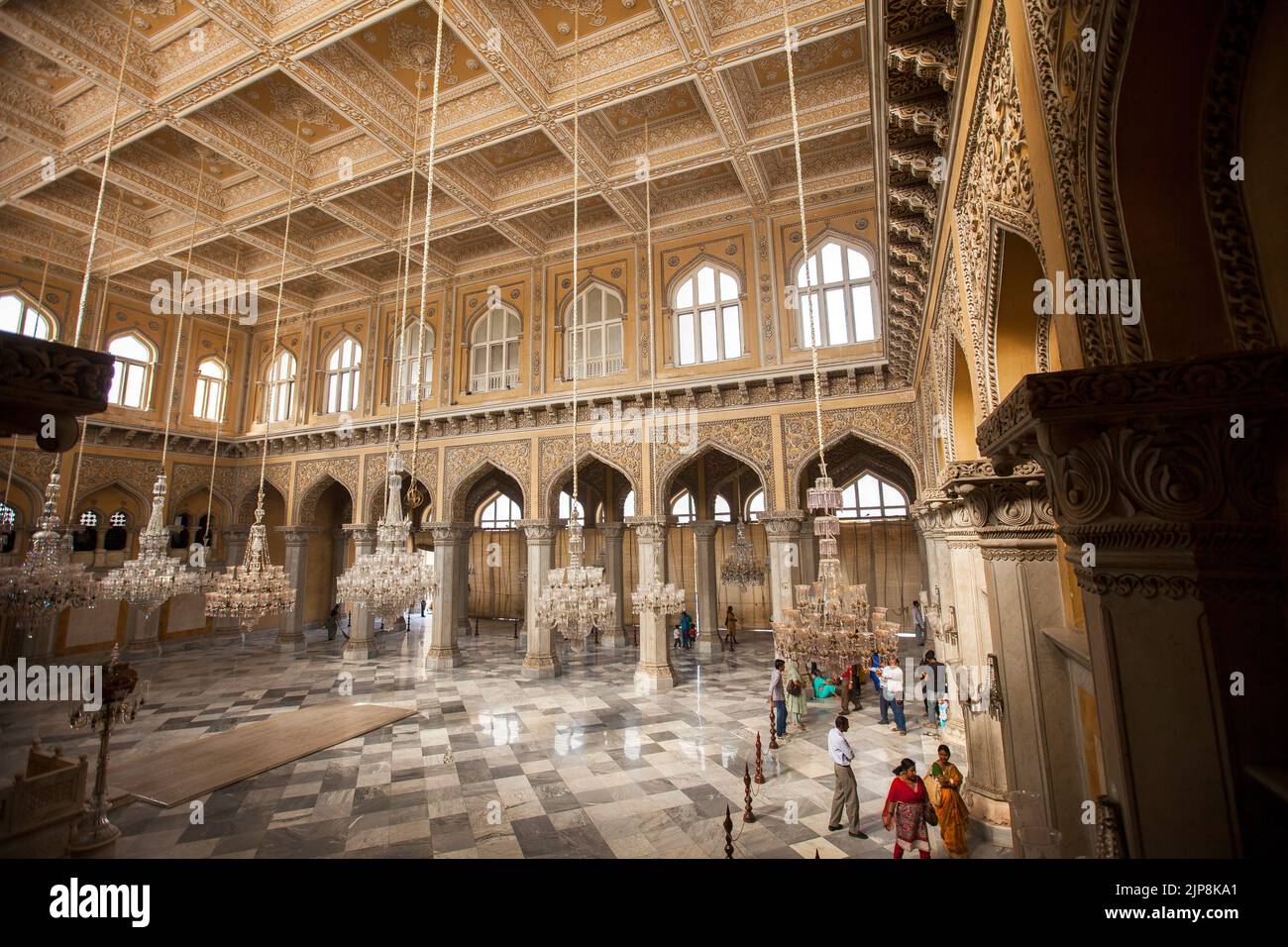 Durbar Hall, Khilwat Mubarak, Chowmahalla Palace, Chowmahallat Palace, Nizam Palace, Hyderabad, Andhra Pradesh, Telangana, India Stock Photo