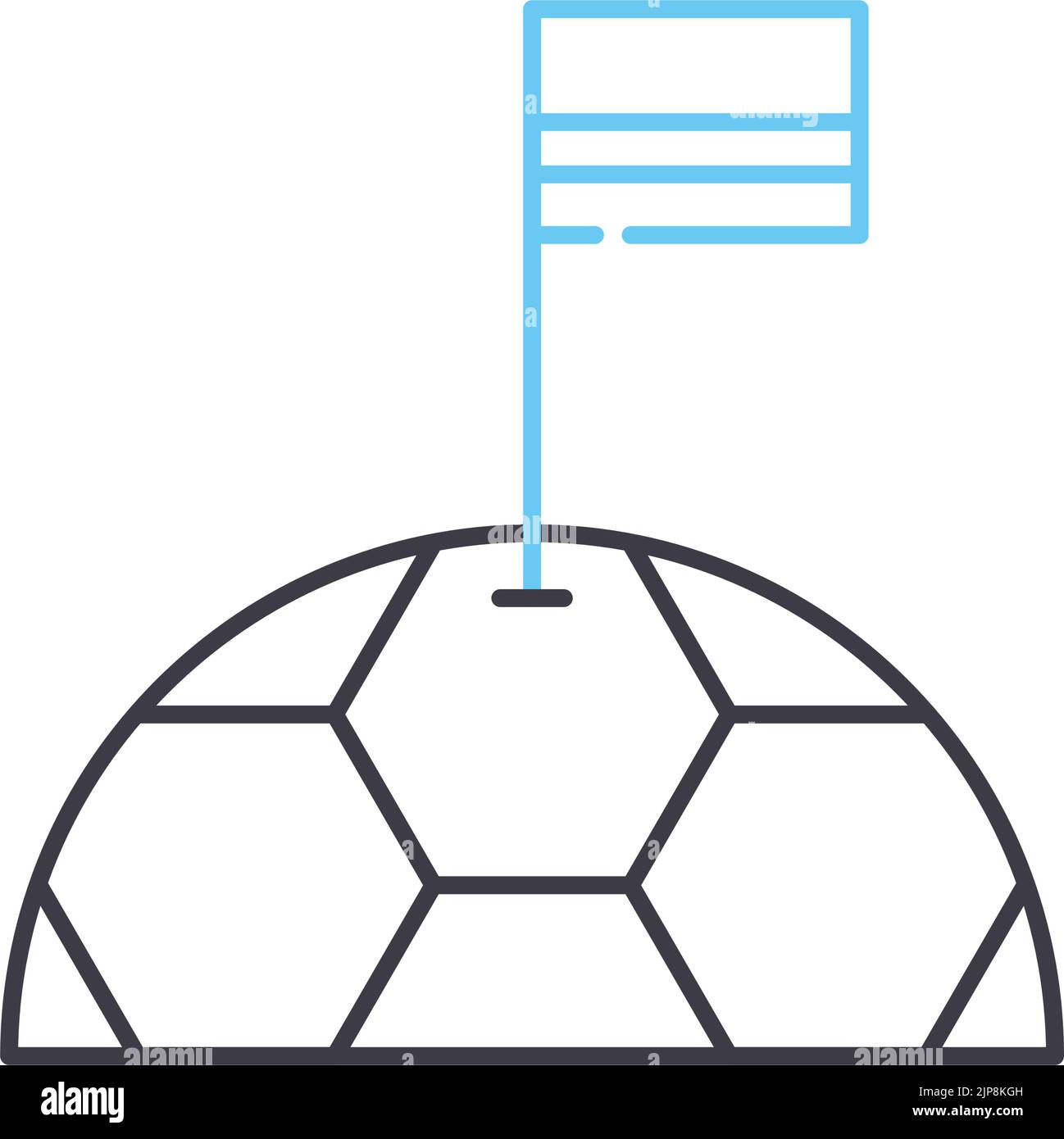 football flag line icon, outline symbol, vector illustration, concept