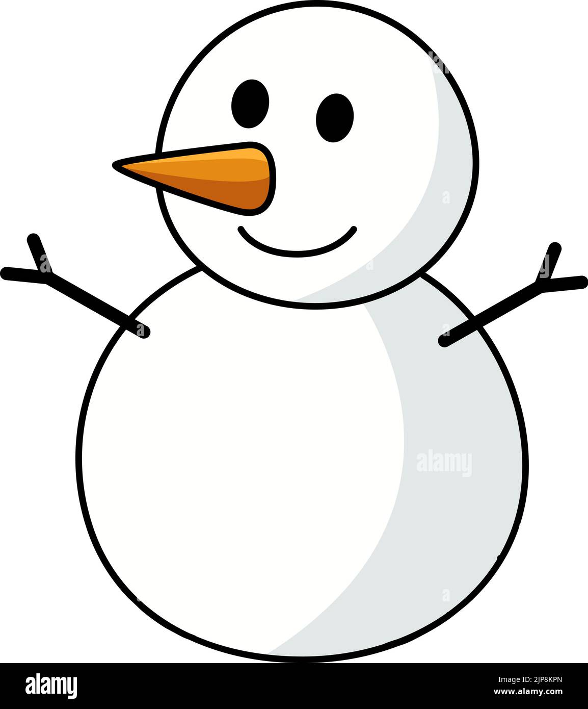 Snowman Christmas Cartoon Colored Clipart  Stock Vector