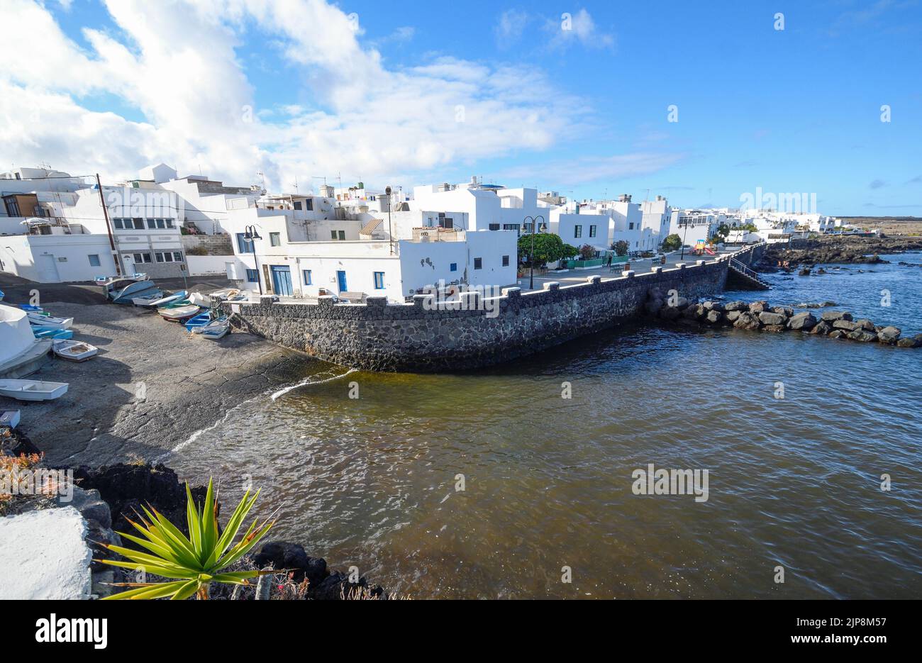 Fishermen's houses in Arrieta Stock Photo