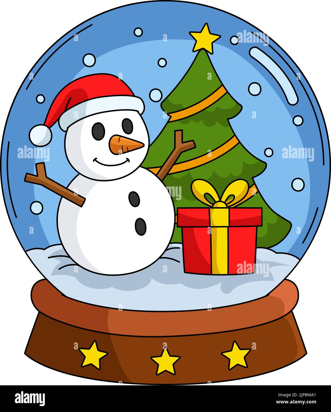Christmas Snow Globe Cartoon Colored Clipart Stock Vector Image & Art