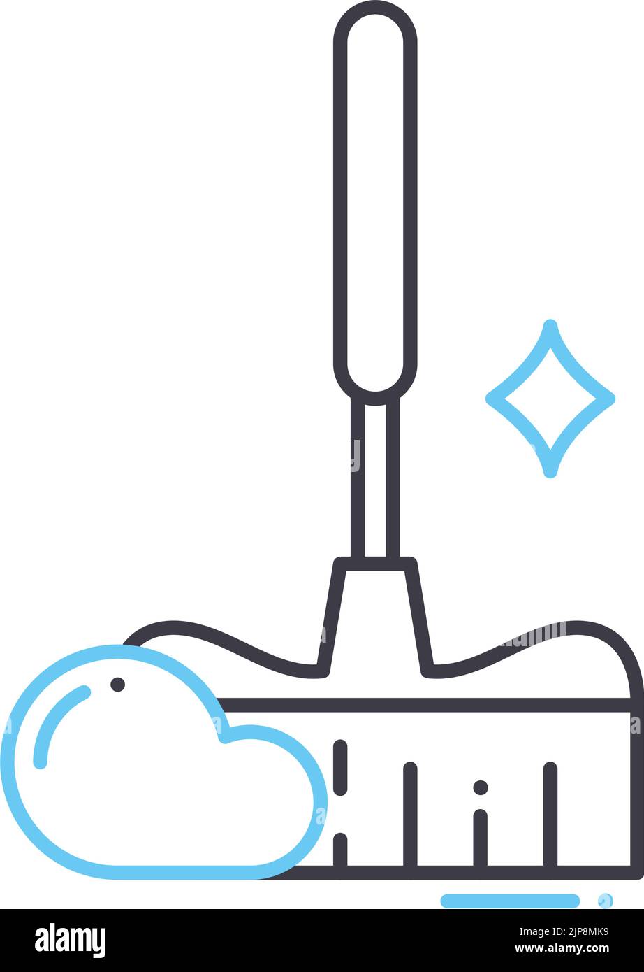 leaf cleaning line icon, outline symbol, vector illustration, concept ...