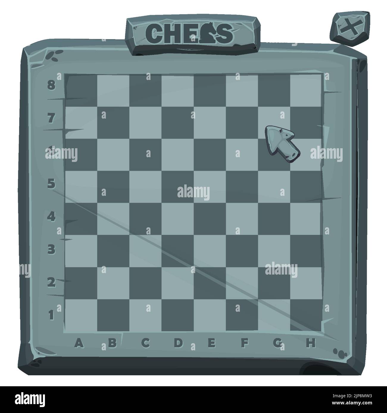 Stone Chessboard for 2D game. Vector Chess board Stock Vector Image