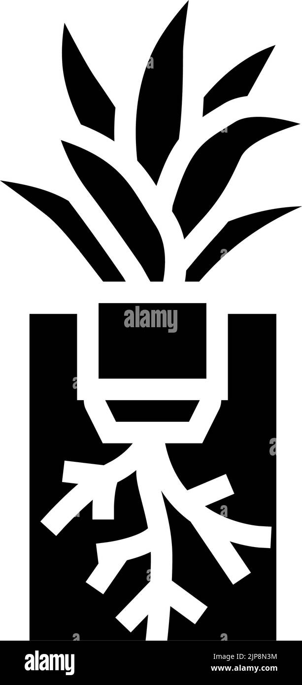 plant hydroponics water irrigation glyph icon vector illustration Stock ...