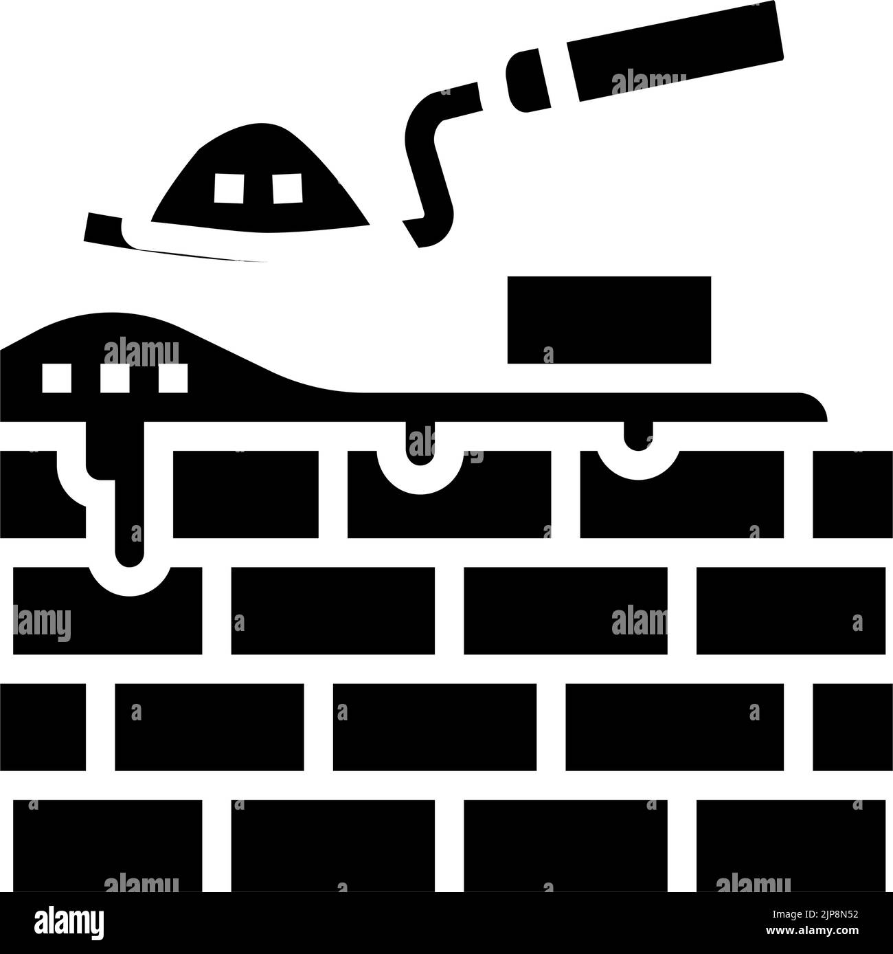 brickwork building glyph icon vector illustration Stock Vector Image ...