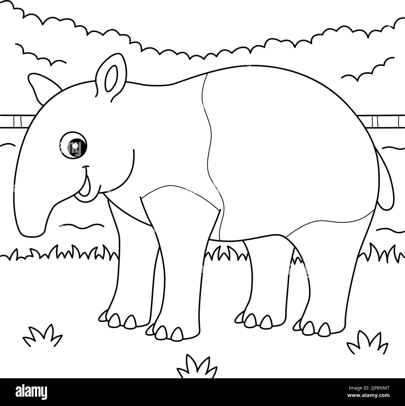 Tapir Animal Coloring Page for Kids Stock Vector Image & Art - Alamy