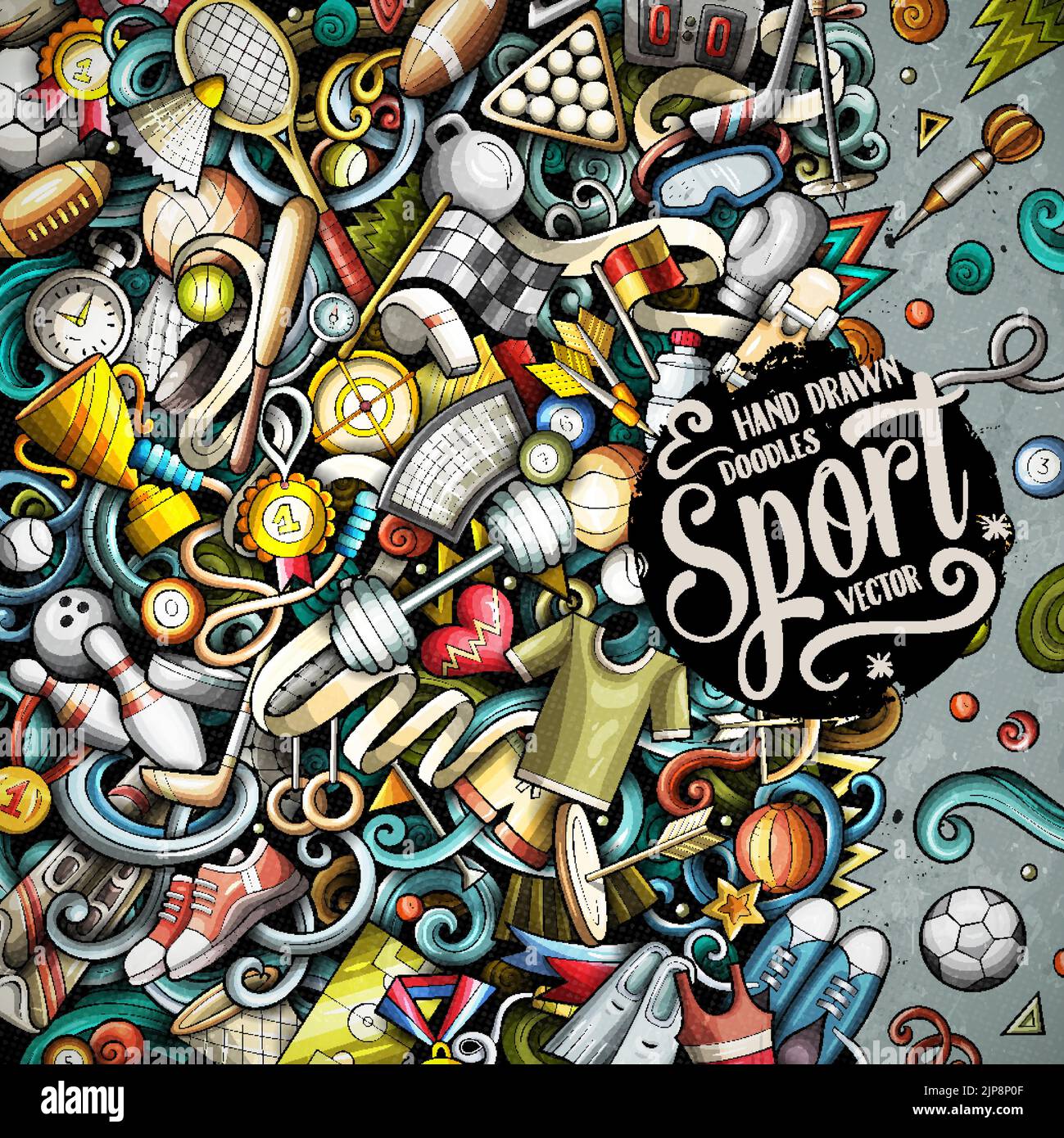 Sports vector doodles frame design Stock Vector Image & Art - Alamy