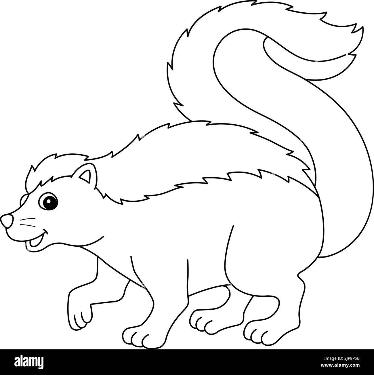 Skunk Animal Isolated Coloring Page for Kids Stock Vector Image & Art