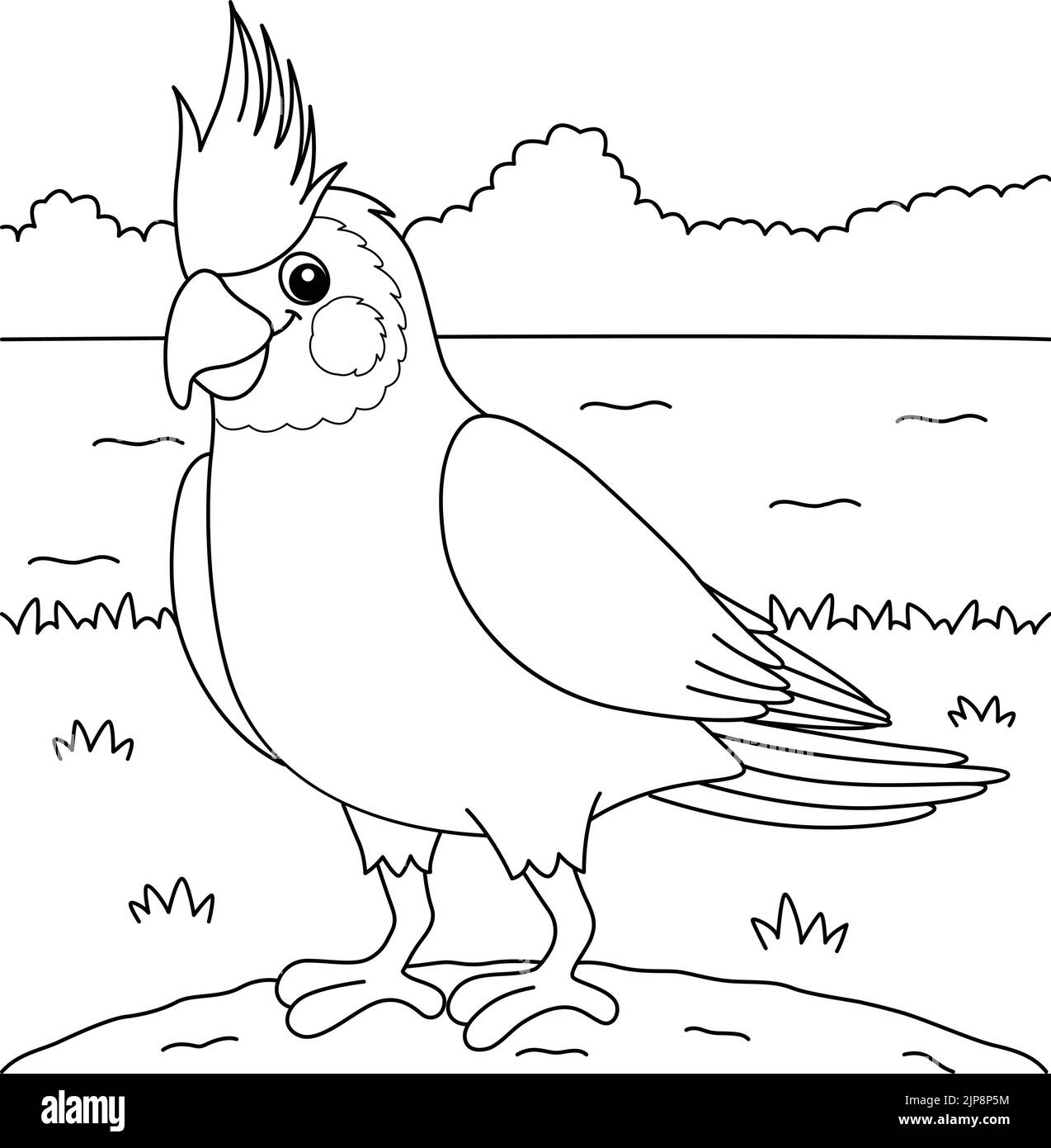 Cockatiel Animal Coloring Page for Kids Stock Vector Image & Art - Alamy