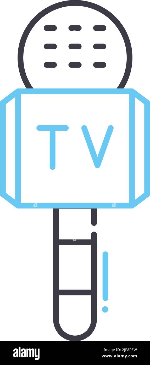 microphone line icon, outline symbol, vector illustration, concept sign ...
