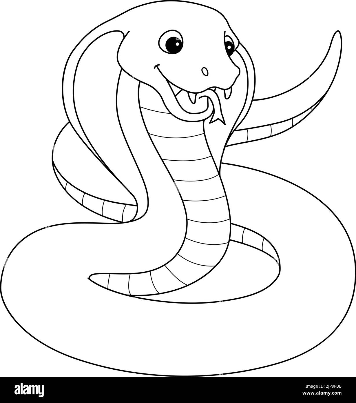 Cobra Animal Isolated Coloring Page for Kids Stock Vector