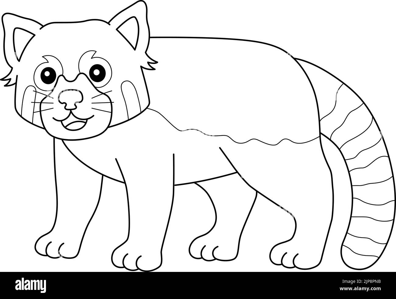 Red Panda Isolated Coloring Page for Kids Stock Vector