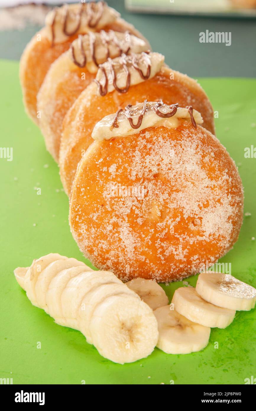 Banoffee pie bombolone an Italian filled doughnut in four different ...